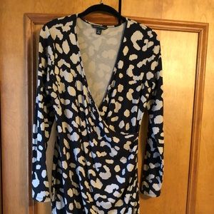 Animal print faux wrap dress